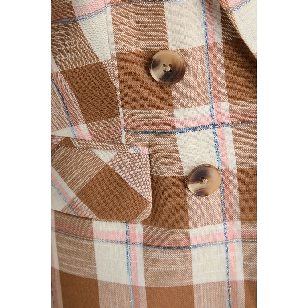 Veronica Beard Beacon Double Breasted Checked Cotton Blend Blazer Plaid sz 22 - Picture 3 of 15